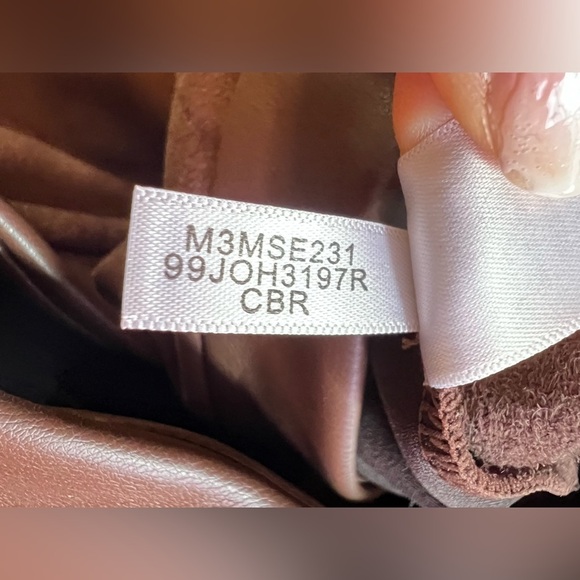 Marc New York Burgundy Velvet Faux Leather mini  Skirt XL  polyester spandex - Picture 12 of 16